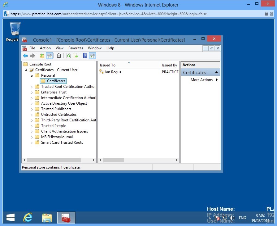 Practice Labs screenshot.